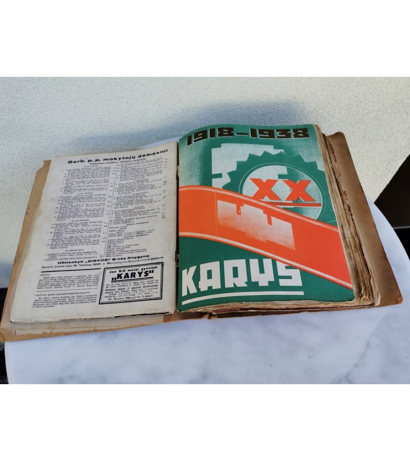 Lietuvos tarpukario žurnalų KARYS, 1938 m. rinkinys. Kaina 127 už visus