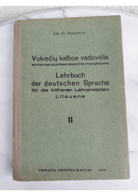 Knyga Vokiečių kalbos vadovėlis 1936 m. Kaina 8