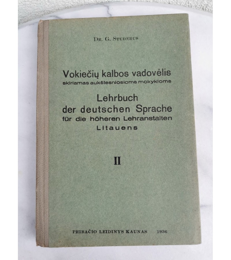 Knyga Vokiečių kalbos vadovėlis 1936 m. Kaina 8