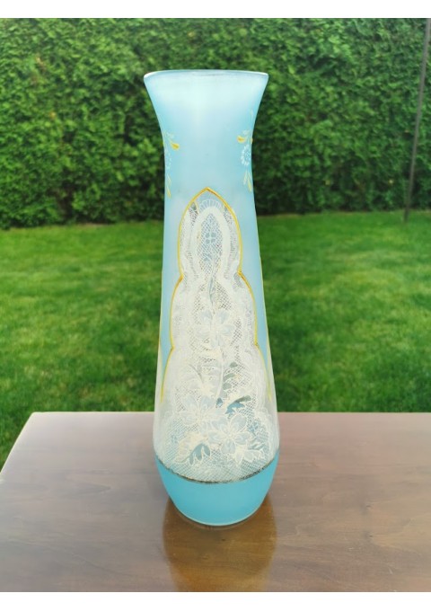 Vaza stiklinė, antikvarinė, tarpukario, 1920-30 m. Kaina 48