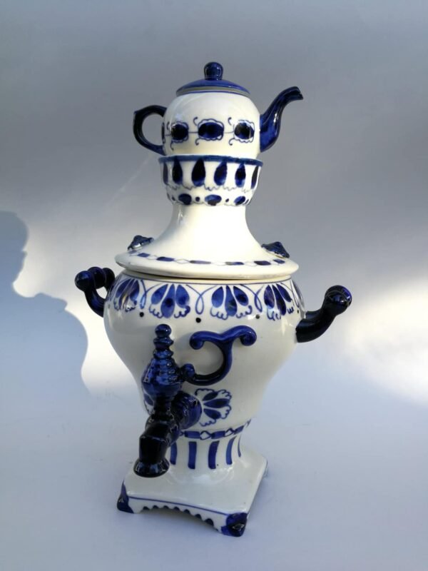 Samovar ГЖЕЛ (Gžel, Gzhel) porcelianinis, tarybinių laikų. Kaina 72