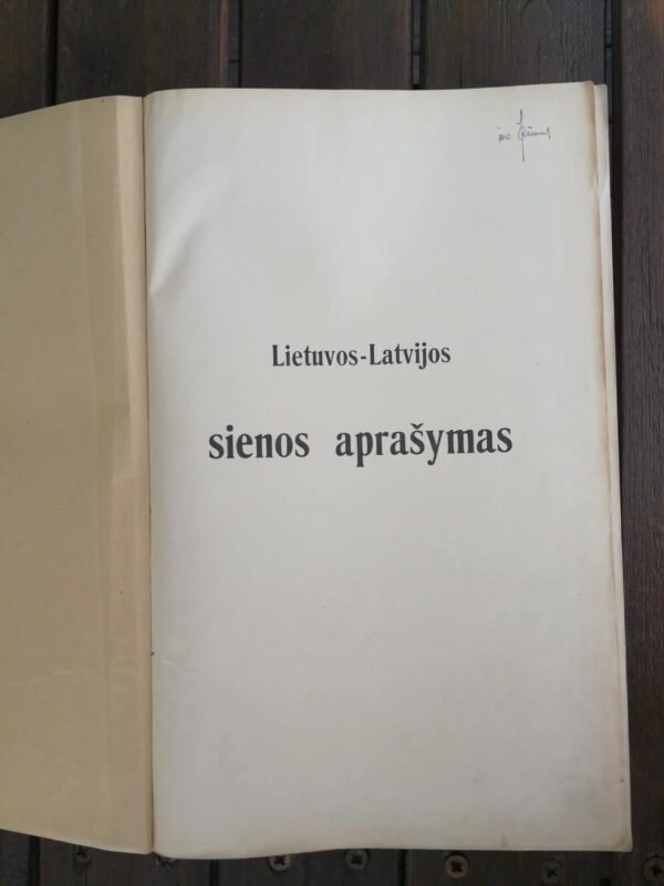 Knyga Lietuvos-Latvijos sienos aprašymas. 1928 m. Kaina 127