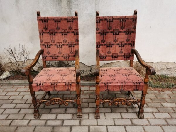 Foteliai, krėslai dideli, antikvariniai, darbo kambario kėdės. 2 vnt. Kaina po 157