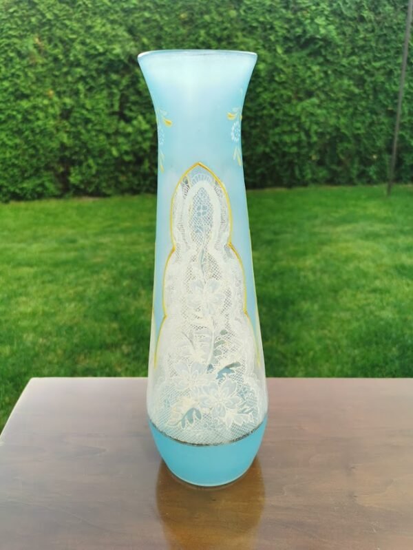 Vaza stiklinė, antikvarinė, tarpukario, 1920-30 m. Kaina 28