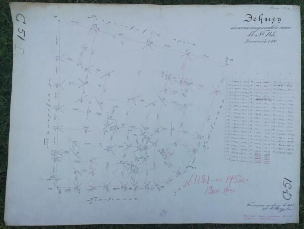 Planas, Eskizas Vilniaus poligonometrinis tinklas, 1915 m. Originalas. Kaina 87