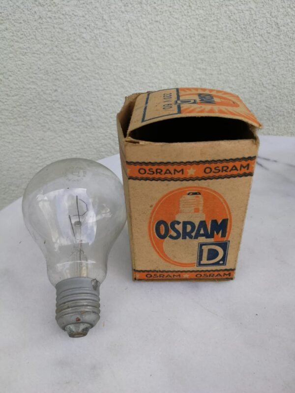 Lemputė OSRAM antikvarinė. Šviečianti. Rasta Kaune. 2 vnt. Kaina po 28