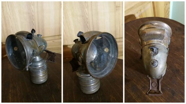 Žibintas antikvarinis karbidinė dviracio, motociklo, šachtininų lempa. Kaina 92