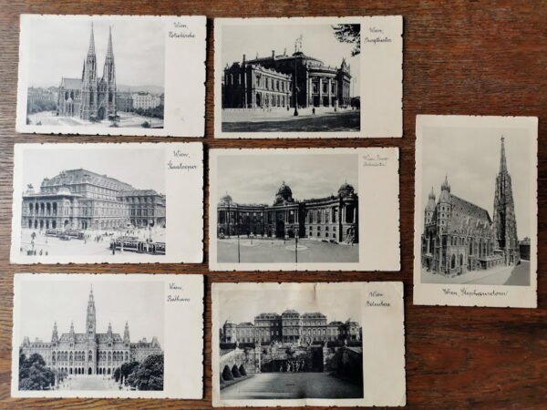 Atvirukai antikvariniai. Viena. Kaina 3 už viską.