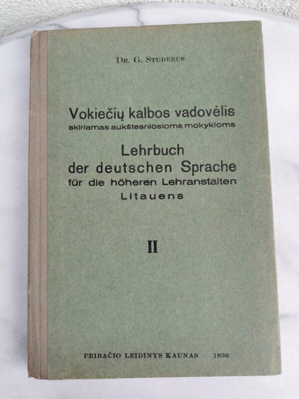 Knyga Vokiečių kalbos vadovėlis 1936 m. Kaina 8