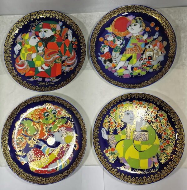 Lėkštės kolekcinės Rosenthal Studio Line Aladdin and the wonderful lamp, Bjorn Wiinblad, Germany. 4 vnt. Kaina po 32