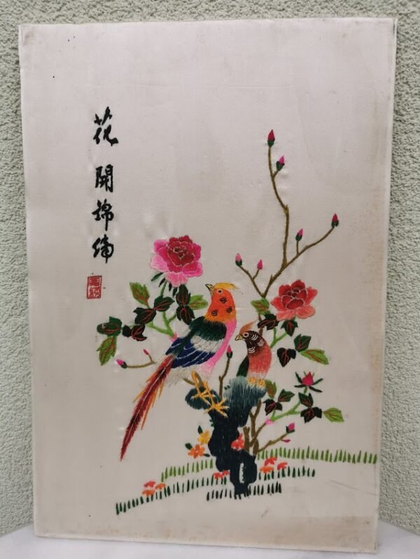 Paveikslas siuvinėtas, vintažinis. Kinija. Kaina 22