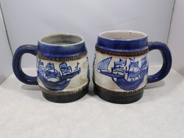 Bokalai keraminiai, moliniai antikvariniai Borys Reszel. 2 vnt. Kaina po 12