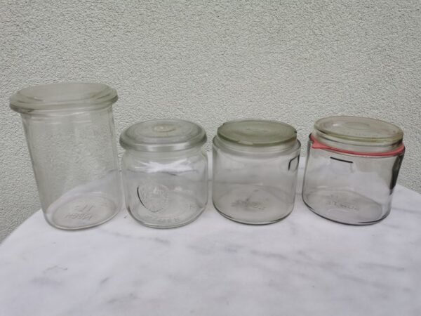 Stiklainiai vintažiniai, 3/4. LIKO 2 vnt. KRAŠTINIAI. Kaina po 6