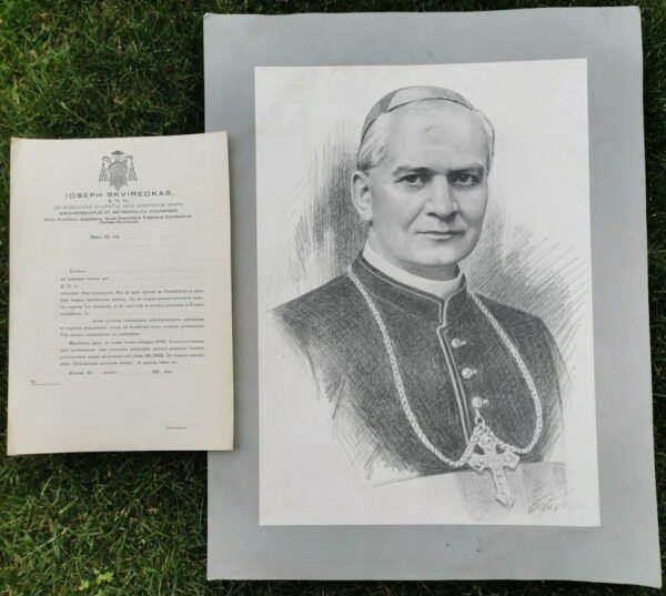 Blankas lotynų k. Juozapas Skvireckas, tarpukaris. Kaina 21 už viską.