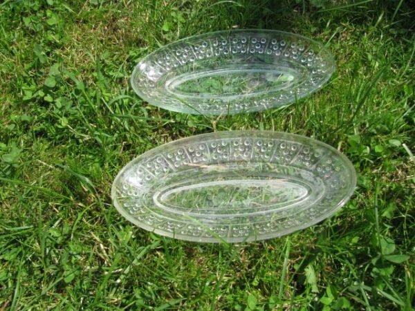 Lėkštės silkinės, stiklinės, lėkštė silkei. 2 vnt. Kaina po 6