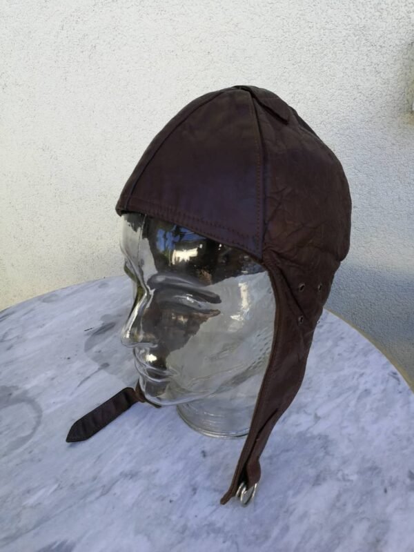 Lakūno, piloto, motociklisto, motociklininko, odinė, originali, antikvarinė kepurė. Kaina 43