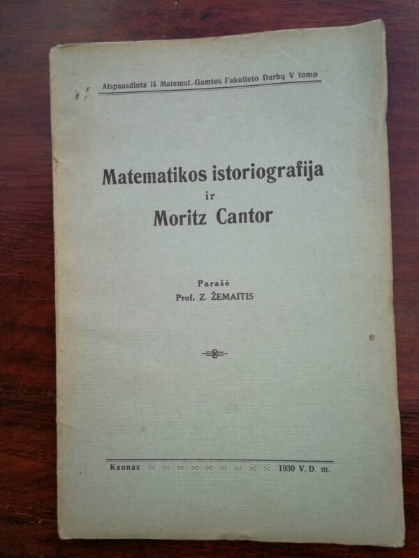 Matematikos istoriografija. 1930 m. Kaina 8