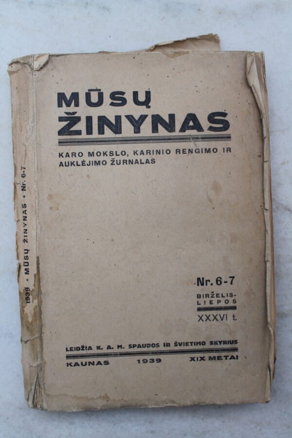 Musu zinynas. 1939 m. Kaina 28