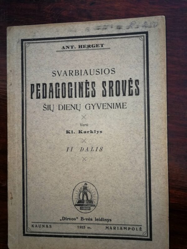 Pedagogines sroves. 1923 m. Kaina 8