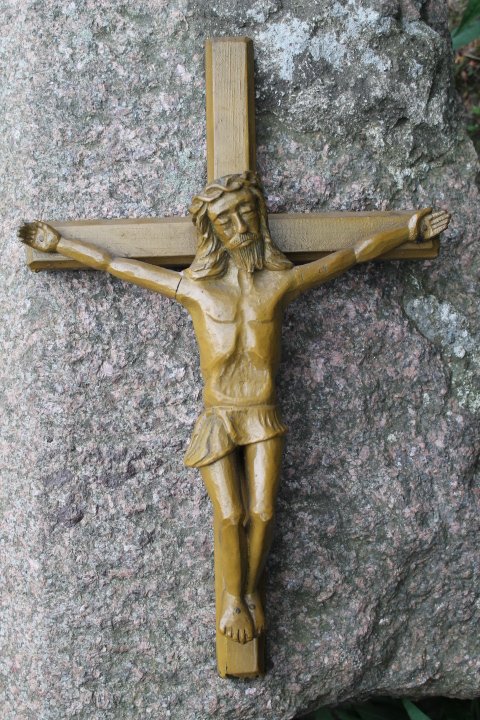 Nukryžiuotasis, krucifiksas prieškarinis. Rastas Utenoje. Dažytas. Kaina 87