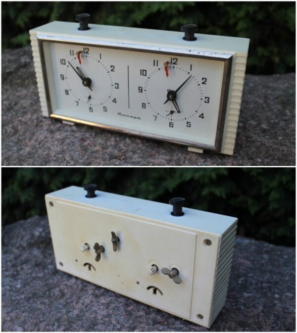 Laikrodis šachmatų Jantar sovietinis, tarybinių laikų. Veikiantis. Kaina 63