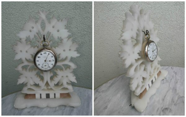 Akmeninis senovinis kiseniniu laikrodziu stovas (be laikrodzio). Kaina 32