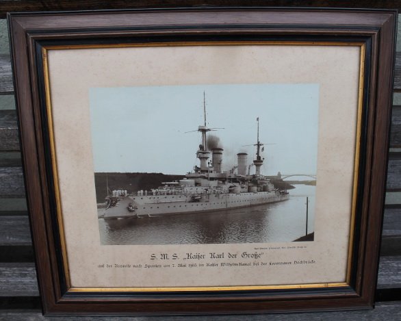 Vokieciu karo laivas Kaizer. Nuotrauka, paveikslas. Kaina 47