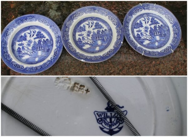 Lėkštės antikvarines WILLOW GUSTAVSBERG. LIKO VIENA -  VIDURINĖ. Kaina 7 Eur