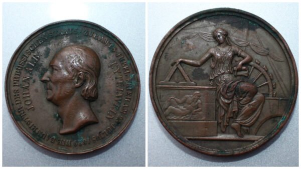 Medalis: 1829, Brandenburg-Prussia, Friedrich Wilhelm III.,bronze medal from F. Brandt. Kaina 52 eur