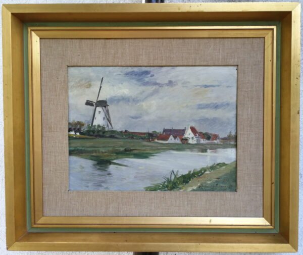 Antikvarinis peizazas su malunu. Kaina 62