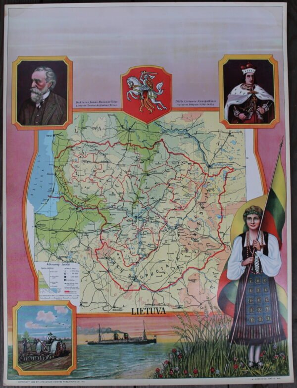 Plakatas Lietuva. 1929 m. Kaina 122
