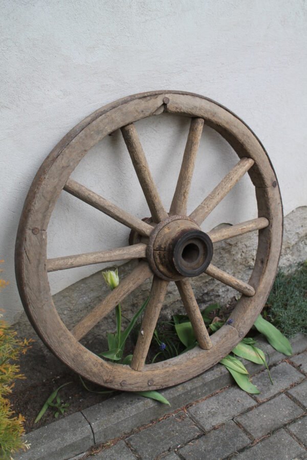 Vežimo ratas antikvarinis. Skersmuo 85 cm. Kaina 48