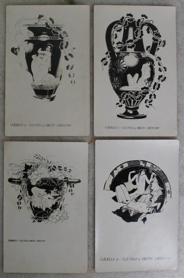 Atvirukai Sigismunds Vidbergs erotiniai antikvariniai. Nenaudoti. Kaina po 12