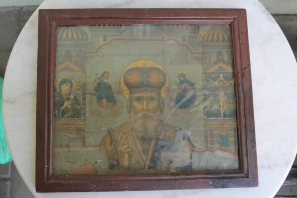 Antikvarinis sventas paveikslas. Kaina 16 Eur.