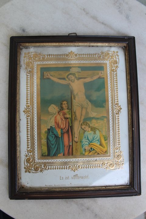 Antikvarinis sventas paveikslas. Kaina 21 Eur.