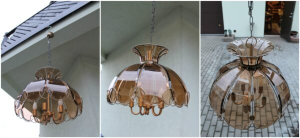 Stiklinis vintazinis stilingas sviestuvas. Kaina 122 Eur.