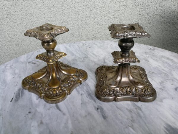 Antikvarines sidabruotos zvakides. 2 vnt. Kaina 56 uz abi