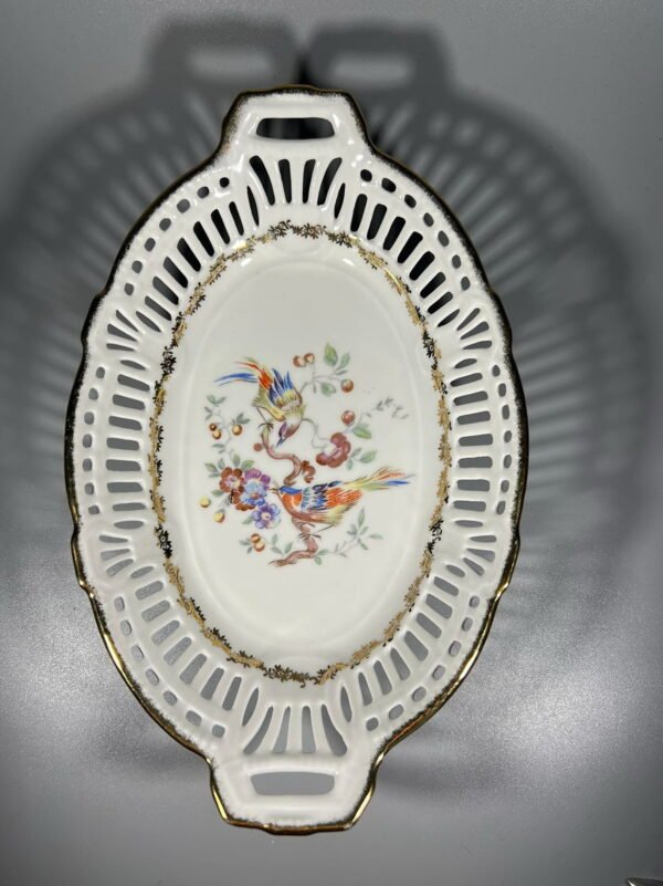 Lėkštė porcelianinė, ažūrinė, indas antikvarinis Schwarzenhammer Bavaria Germany. 1923-1945 m. Kaina 28