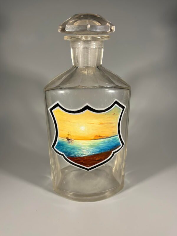Grafinas, butelis antikvarinis, stiklinis, tapyta etikete. Kaina 23
