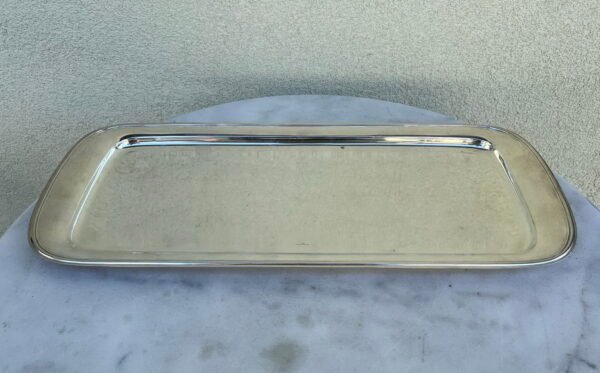 Padėklas antikvarinis, sidabruotas, keturkampis, ilgas. G.A.B. NS ALP. Kaina 38