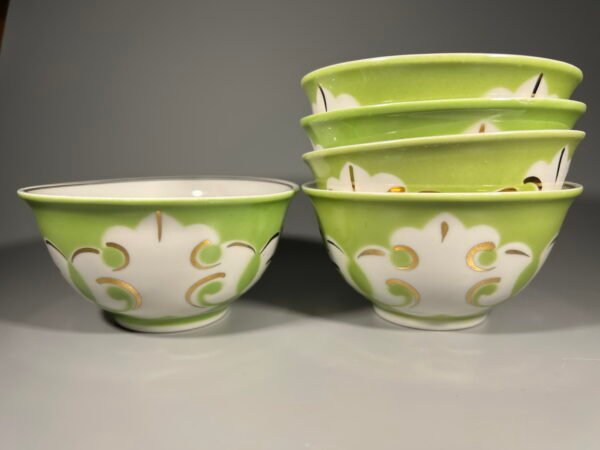 Indas Piala (uzbekiškas dubenėlis arbatai) Pachta gul. Gamintojas RPR (Rygos porceliano fabrikas) 5 vnt. Kaina 33 už visus