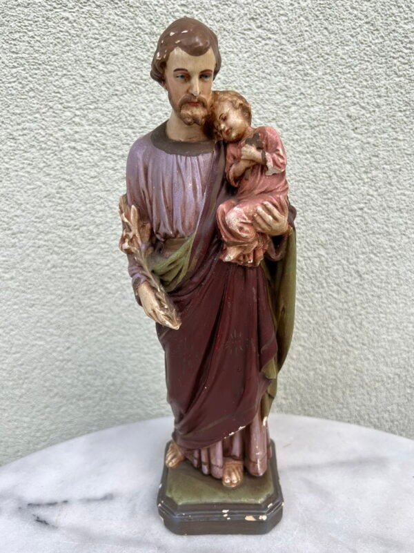Statulėlė Šventas Antanas su kūdiniu, antikvarinė, tapyta, gipsinė. Kaina 118