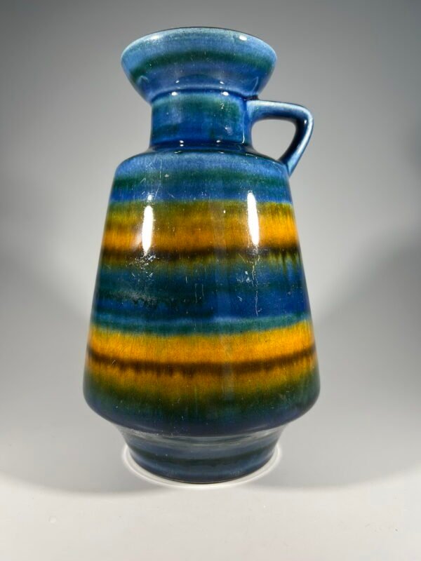 Vaza keraminė, glazūruota Mid-century modern stiliaus, vokiška. Kaina 43