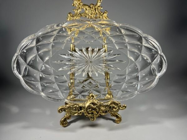 Indas, lėkštė raižyto stiklo, antikvarinė. Kaina 16