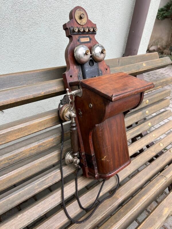 Telefonas antikvarinis sieninis be skiriamųjų ženklų, wall telefone. Originalas. XX a. pr. Kaina 338