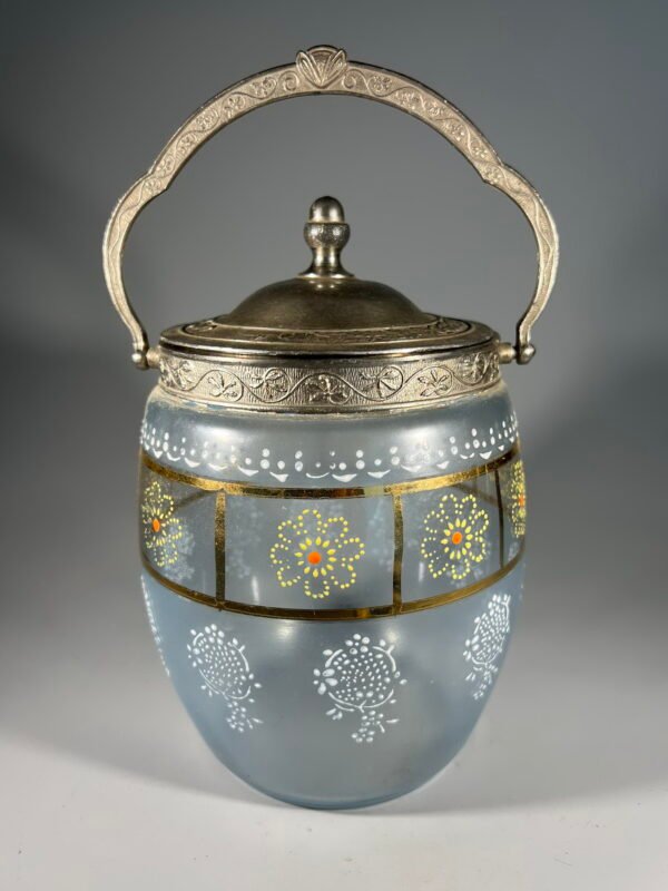 Indas sausainiams antikvarinis, tapytu stiklu, prancūziškas. Kaina 76