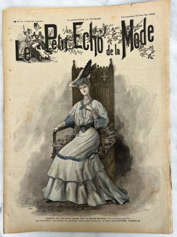 Žurnalas Le Petit Écho de la Mode, prancūziškas, antikvarinis. 1905 m. Kaina 18