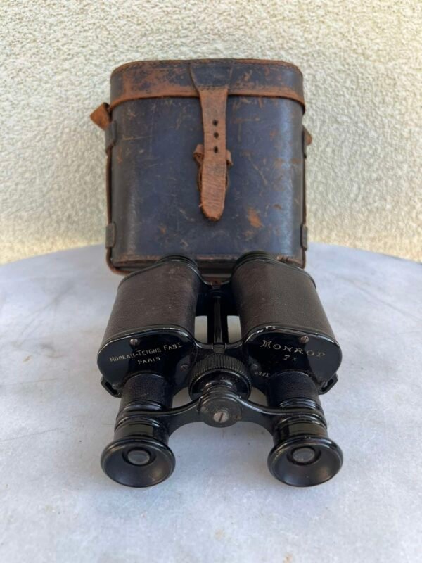 Žiūronai antikvariniai Moreau-Teigne Fab Paris, Monrop 7x originaliame dėkle. Veikiantys. Kaina 78