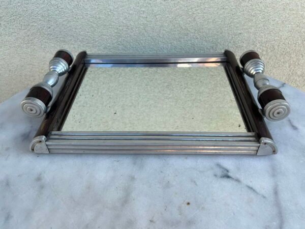 Padėklas Art Deco stiliaus su veidrodžiu, prancūziškas, antikvarinis, 1930 m. Kaina 73