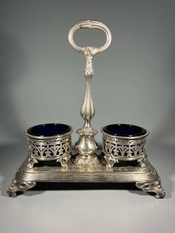 Komplektas druskai ir pipirams antikvarinis, prancūziškas, apie 1900 m. Kaina 87